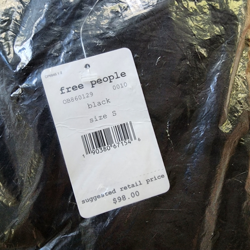 Free People Black Frankie Gathered Dress Small - Picture 5 of 5